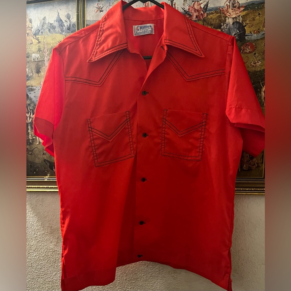 Men's Red Western Shirt